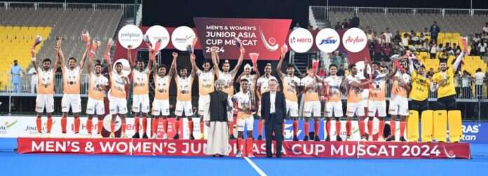 In hockey, India won the Junior Asia Cup title for the fifth time In hockey, India won the Junior Asia Cup title for the fifth time